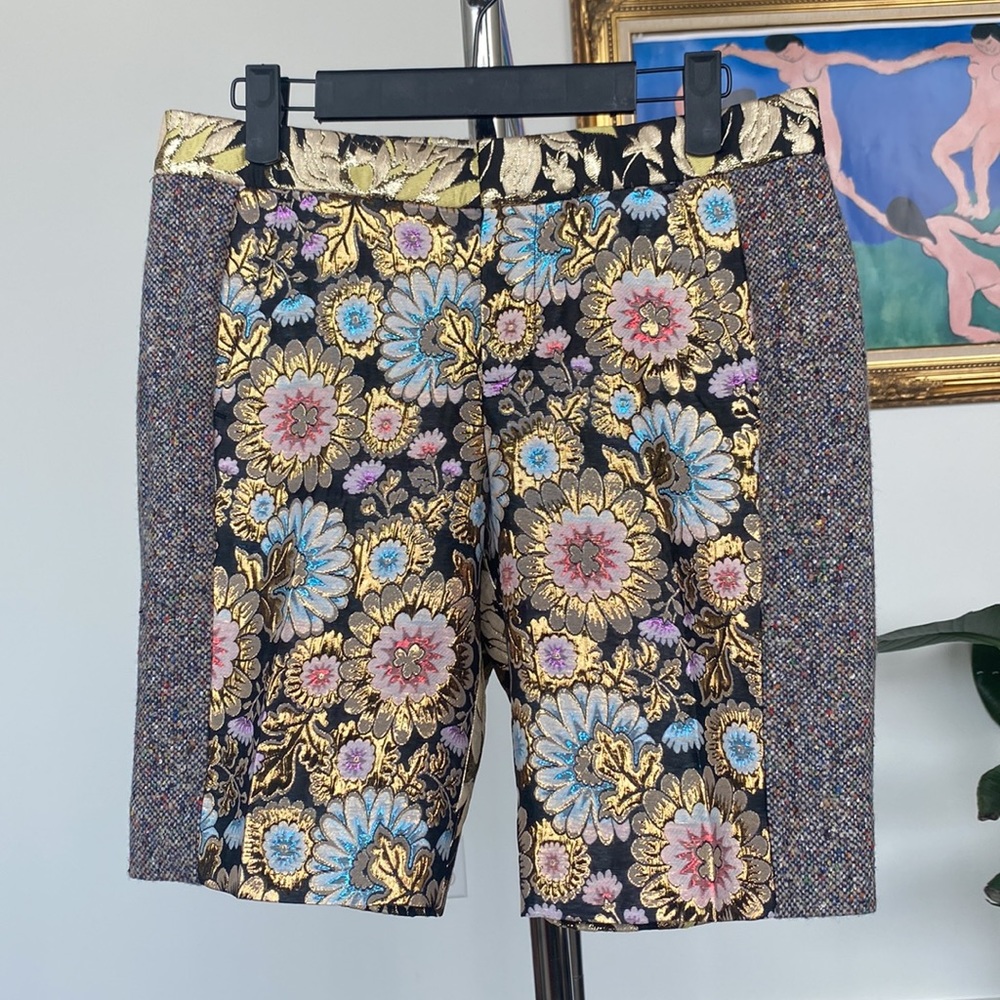J Crew Collection | Brocade Gold Shorts